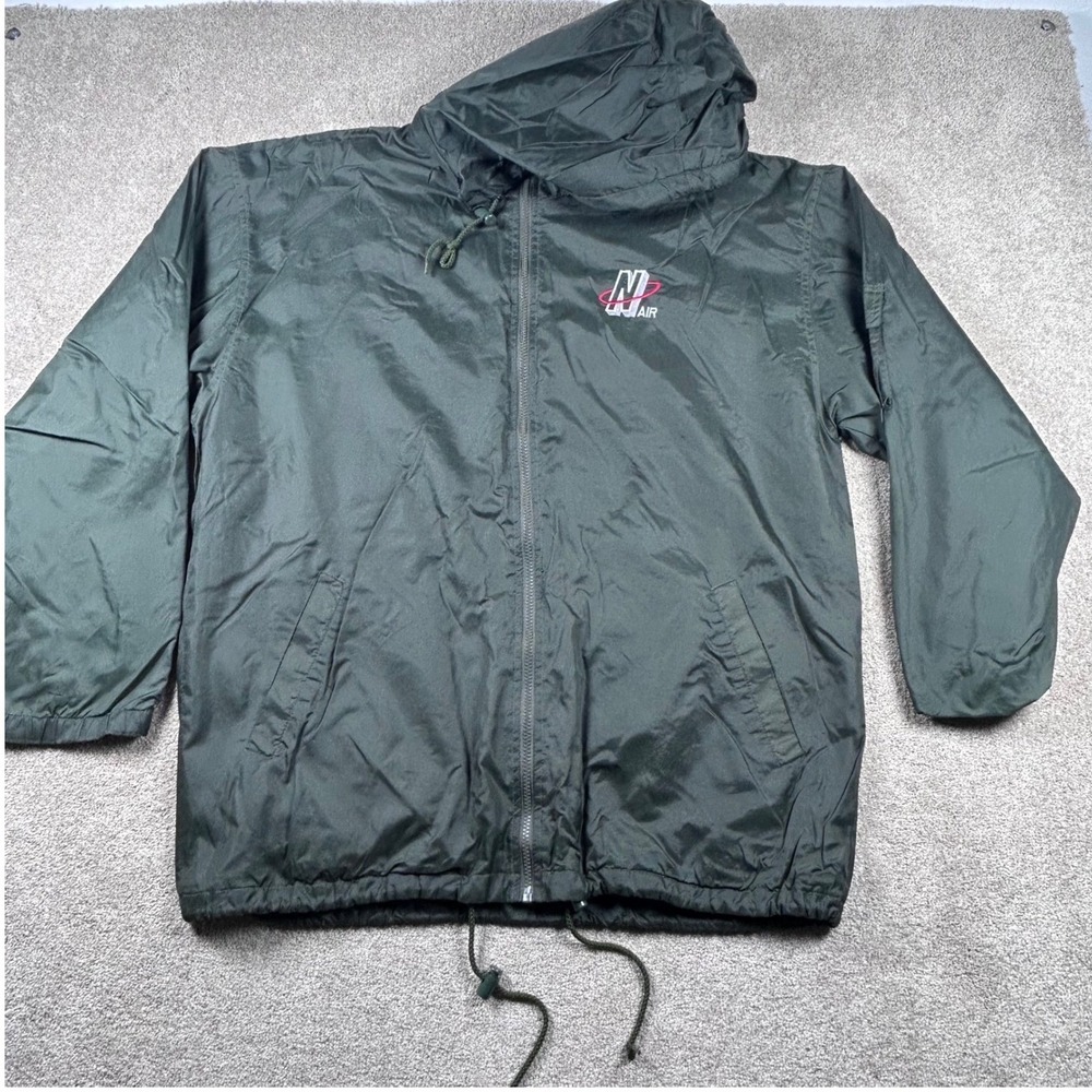 Vintage Nike Air Hooded Windbreaker Jacket Green Mens XL Retro Full Zip Russia